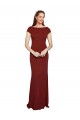 Cap Sleeves Round Neck Stretch Crepe Burgundy Long Formal Evening Gown / Prom Dress / Bridesmaid Dress Leicester