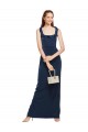 Sleeveless Scoop Neck Stretch Crepe Dark Navy Long Formal Evening Gown / Prom Dress / Bridesmaid Dress Leicester