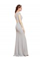 Sleeveless Boat Neck Stretch Crepe Dark Navy Long Formal Evening Gown / Prom Dress / Bridesmaid Dress Leicester