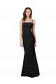 Sleeveless Square Neck Stretch Crepe Black Long Formal Evening Gown / Prom Dress / Bridesmaid Dress Leicester