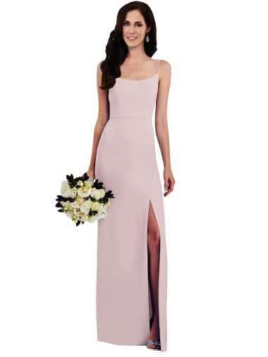 Sleeveless Spaghetti Straps Stretch Crepe Long Formal Evening Gown / Prom Dress / Bridesmaid Dress Leicester