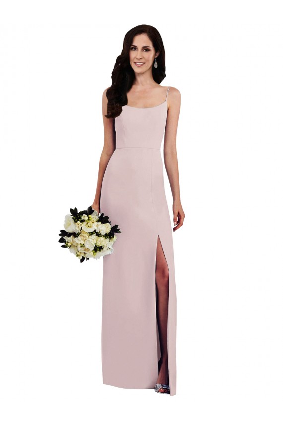 Sleeveless Spaghetti Straps Stretch Crepe Long Formal Evening Gown / Prom Dress / Bridesmaid Dress Leicester