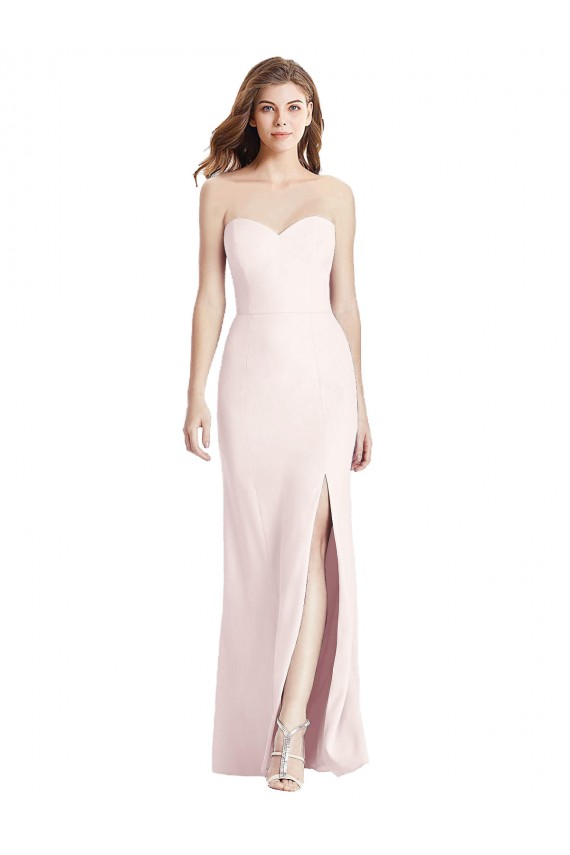 Sleeveless Strapless Stretch Crepe Pink Long Semi Formal Evening Dress / Prom Dress / Bridesmaid Dress Leicester