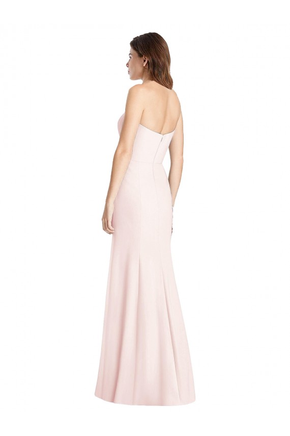 Sleeveless Strapless Stretch Crepe Pink Long Semi Formal Evening Dress / Prom Dress / Bridesmaid Dress Leicester