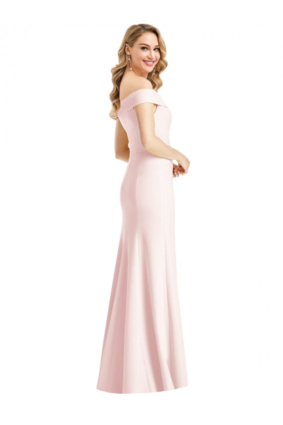 Sleeveless V-Neck Stretch Crepe Pink Long Bridesmaid Dress / Evening Dress Leicester