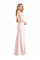 Sleeveless V-Neck Stretch Crepe Pink Long Bridesmaid Dress / Evening Dress Leicester