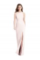 Sleeveless Bateau Neck Stretch Crepe Pink Long Semi Formal Evening Dress / Prom Dress / Bridesmaid Dress Leicester
