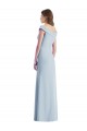 Sleeveless V-Neck Stretch Crepe Light Sky Blue Long Black Tie Evening Gown / Bridesmaid Dress Leicester