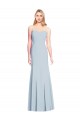 Sleeveless Strapless Stretch Crepe Light Sky Blue Trumpet Long Formal Dress / Bridesmaid Dress Leicester