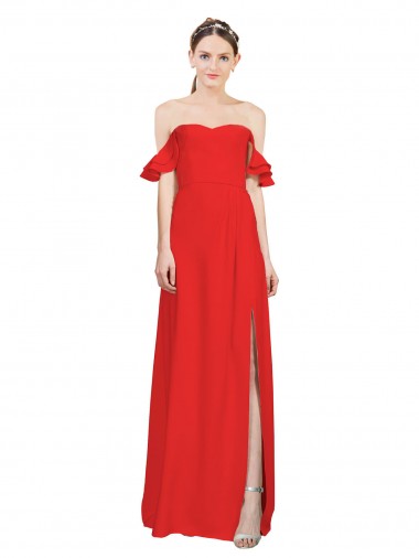 Sleeveless Sweetheart Stretch Crepe Red Long Formal Evening Gown / Prom Dress / Bridesmaid Dress Leicester