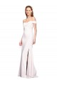 Sleeveless Off the Shoulder Stretch Crepe White Long Formal Dress / Bridesmaid Dress Leicester