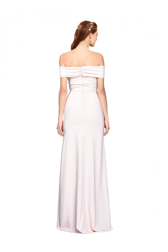 Sleeveless Off the Shoulder Stretch Crepe White Long Formal Dress / Bridesmaid Dress Leicester