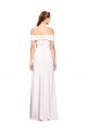 Sleeveless Off the Shoulder Stretch Crepe White Long Formal Dress / Bridesmaid Dress Leicester
