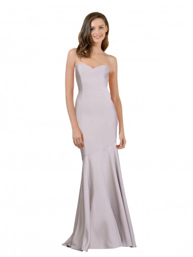 Sleeveless Strapless Stretch Crepe Arctic Lilac Long Prom Dress / Bridesmaid Dress Leicester