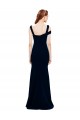 Sleeveless Off the Shoulder Stretch Crepe Dark Navy Long Formal Evening Gown / Prom Dress / Bridesmaid Dress Leicester