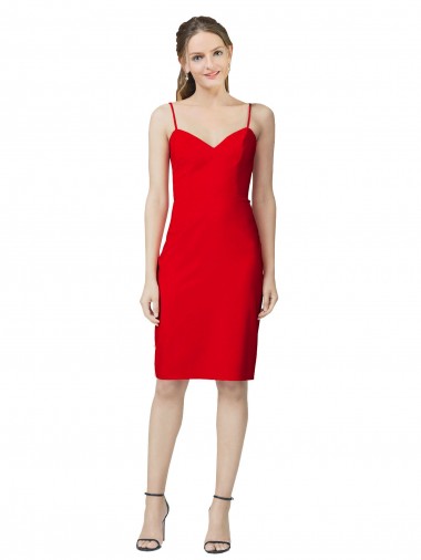 Sleeveless Sweetheart Stretch Crepe Red Cocktail Length Formal Evening Gown / Prom Dress / Bridesmaid Dress Leicester