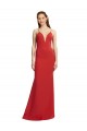Sleeveless V-Neck Stretch Crepe Red Long Formal Evening Gown / Prom Dress / Bridesmaid Dress Leicester