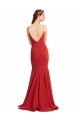 Sleeveless V-Neck Stretch Crepe Red Long Formal Evening Gown / Prom Dress / Bridesmaid Dress Leicester