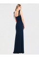 Sleeveless Spaghetti Straps Stretch Crepe Dark Navy Long Semi Formal Evening Dress / Prom Dress / Bridesmaid Dress Leicester