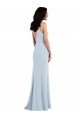 Sleeveless V-Neck Stretch Crepe Light Sky Blue Long Formal Dress / Bridesmaid Dress Leicester