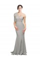 Sleeveless Sweetheart Stretch Crepe & Tulle Oyster Silver Sweep Train Formal Evening Gown / Prom Dress / Bridesmaid Dress Leicester