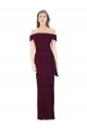 Sleeveless Off the Shoulder Stretch Crepe Burgundy Gold Long Formal Evening Gown / Prom Dress / Bridesmaid Dress Leicester