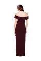 Sleeveless Off the Shoulder Stretch Crepe Burgundy Gold Long Formal Evening Gown / Prom Dress / Bridesmaid Dress Leicester
