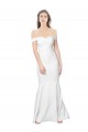 Sleeveless Off the Shoulder Stretch Crepe Ivory Long Formal Dress / Bridesmaid Dress Leicester