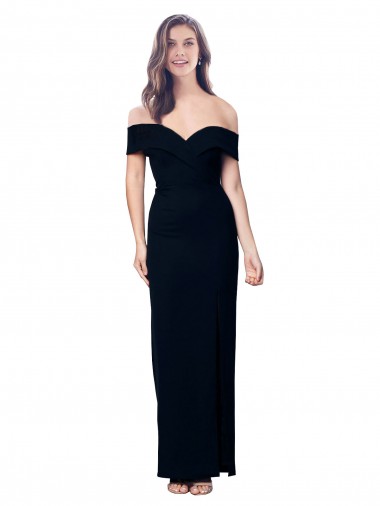 Sleeveless Sweetheart Stretch Crepe Black Long Formal Dress / Bridesmaid Dress Leicester