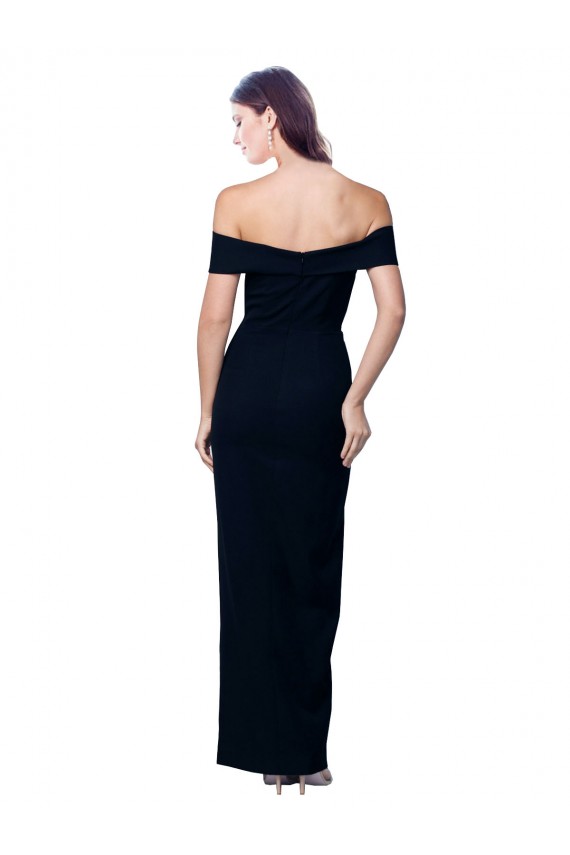 Sleeveless Sweetheart Stretch Crepe Black Long Formal Dress / Bridesmaid Dress Leicester
