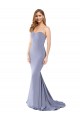 Sleeveless Strapless Stretch Crepe Smoke Blue Long Formal Evening Gown / Prom Dress / Bridesmaid Dress Leicester
