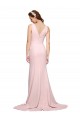 Sleeveless V-Neck Stretch Crepe Pink Sweep Train Black Tie Evening Dress / Prom Dress / Bridesmaid Dress Leicester