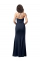 Sleeveless High Neck Stretch Crepe Dark Navy Long Formal Evening Gown / Prom Dress / Bridesmaid Dress Leicester