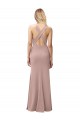 Sleeveless High Neck Stretch Crepe Dusty Pink Sheath Long Prom Dress / Bridesmaid Dress Leicester