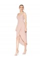 Sleeveless High Neck Stretch Crepe Mauve Knee Length High Low Evening Gown / Prom Dress / Bridesmaid Dress Leicester