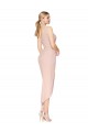 Sleeveless High Neck Stretch Crepe Mauve Knee Length High Low Evening Gown / Prom Dress / Bridesmaid Dress Leicester