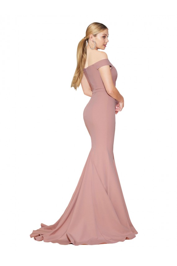 Sleeveless High Neck Stretch Crepe Dusty Pink Mermaid Sweep Train Formal Evening Gown / Prom Dress / Bridesmaid Dress Leicester