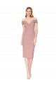 Sleeveless High Neck Stretch Crepe Dusty Pink Knee Length Black Tie Evening Gown / Prom Dress / Bridesmaid Dress Leicester