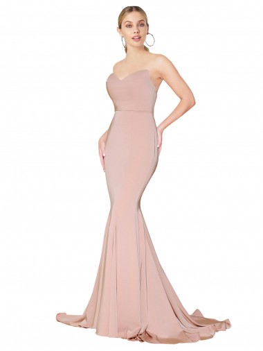 Sleeveless High Neck Stretch Crepe Mauve Long Formal Dress / Bridesmaid Dress Leicester