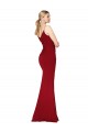 Sleeveless V-Neck Stretch Crepe Burgundy Mermaid Long Formal Evening Gown / Prom Dress / Bridesmaid Dress Leicester
