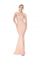 Sleeveless High Neck Stretch Crepe Nude Long Formal Dress / Bridesmaid Dress Leicester