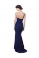 Sleeveless High Neck Stretch Crepe Navy Blue Long Formal Dress / Bridesmaid Dress Leicester