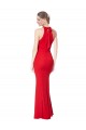 Sleeveless High Neck Stretch Crepe Red Long Prom Dress / Bridesmaid Dress Leicester