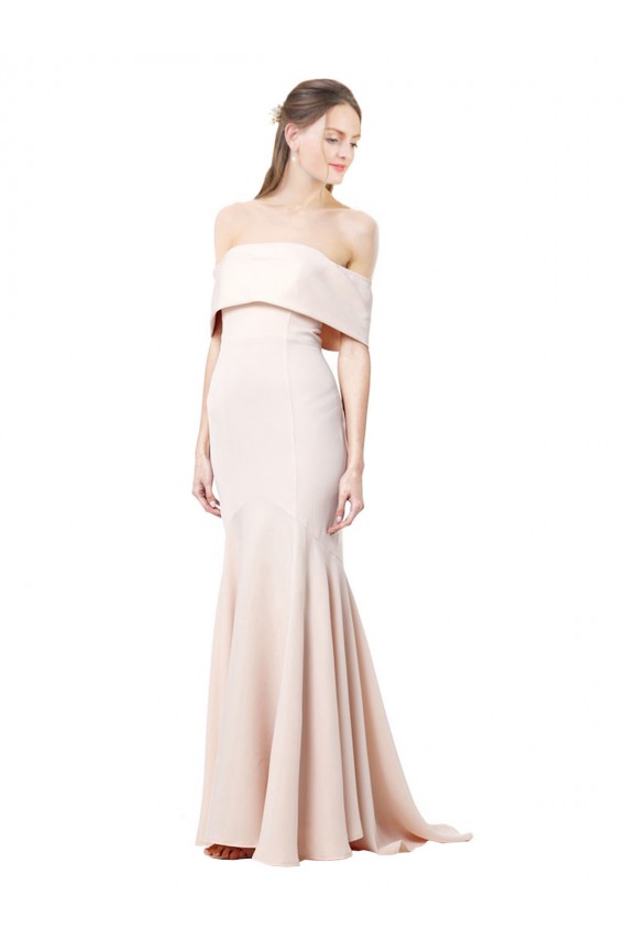 Sleeveless High Neck Stretch Crepe Nude Long Formal Evening Gown / Prom Dress / Bridesmaid Dress Leicester