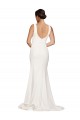 Sleeveless Square Neck Stretch Crepe Ivory Sweep Train Semi Formal Evening Dress / Prom Dress / Bridesmaid Dress Leicester