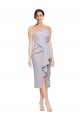 Sleeveless Strapless Stretch Crepe Arctic Lilac Cocktail Length High Low Evening Gown / Prom Dress / Bridesmaid Dress Leicester