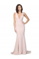 Sleeveless V-Neck Stretch Crepe Pink Sweep Train Black Tie Evening Gown / Prom Dress / Bridesmaid Dress Leicester