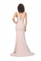 Sleeveless V-Neck Stretch Crepe Pink Sweep Train Black Tie Evening Gown / Prom Dress / Bridesmaid Dress Leicester