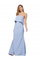 Sleeveless Strapless Stretch Crepe Light Sky Blue Long Formal Dress / Bridesmaid Dress Leicester