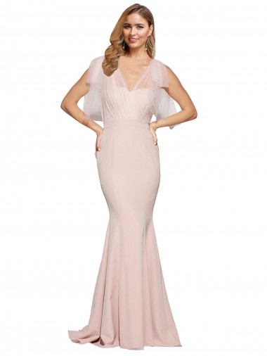 Sleeveless Sweetheart Stretch Crepe & Tulle Mauve Long Formal Dress / Bridesmaid Dress Leicester